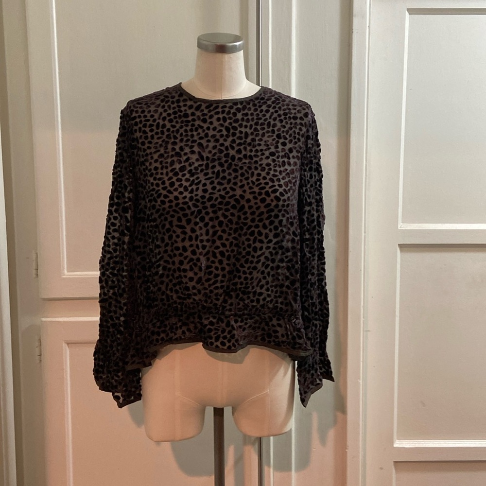 Semi sheer long sleeved blouse